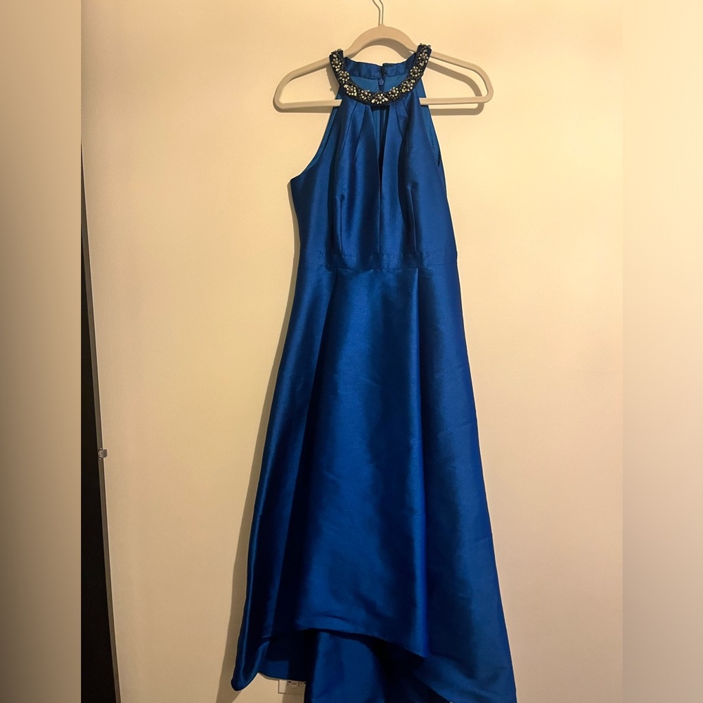 Adrianna Papell Blue Halter Dress